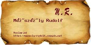 Mészöly Rudolf névjegykártya